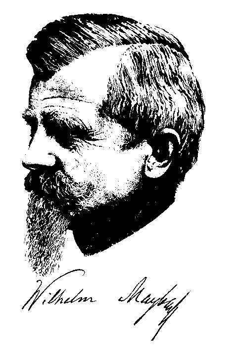 Profil Wilhelm Maybach mit Unterschrift